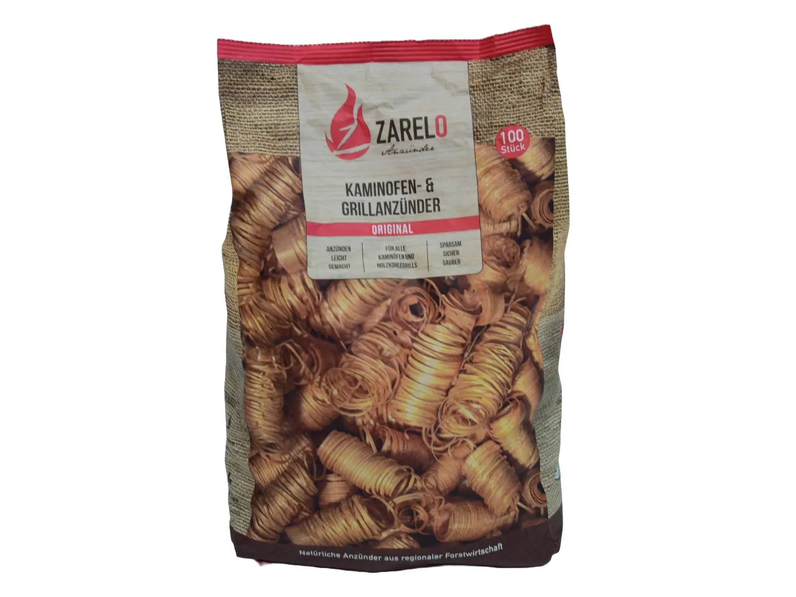 Holzwollanzünder Zarelo 1 kg 100 Stk. im Papiersack