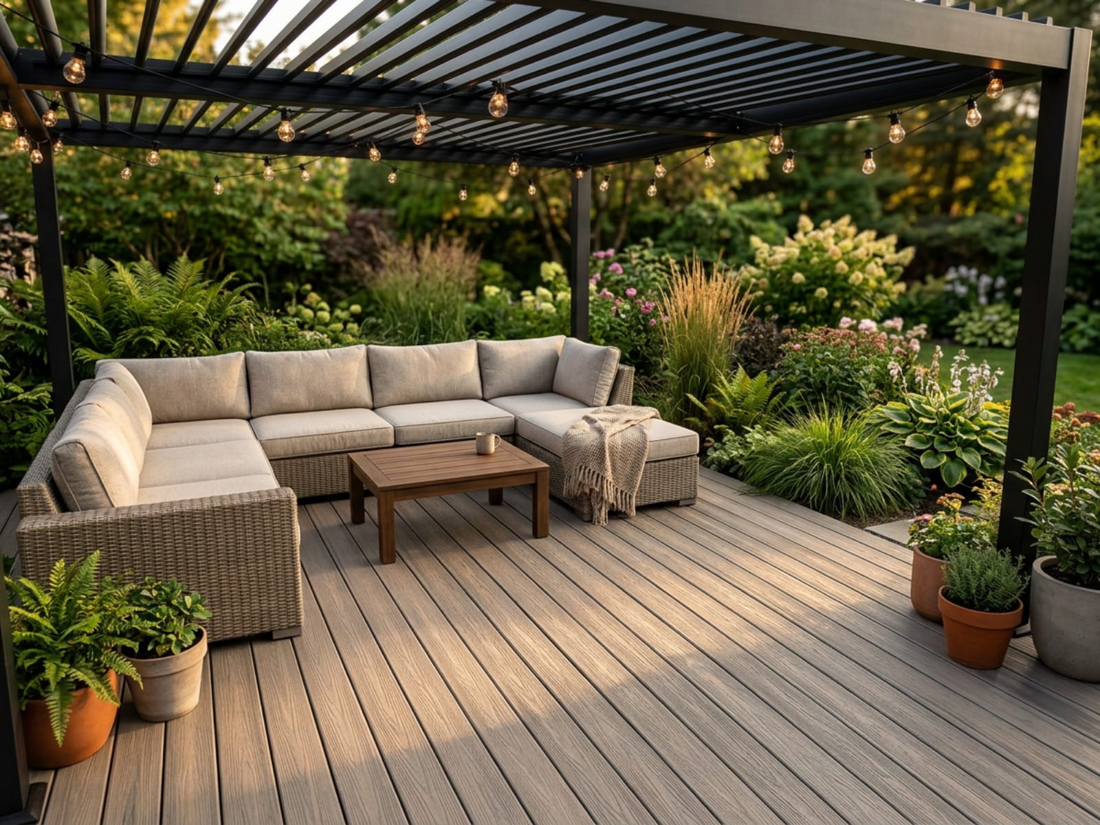 Terrassendiele WPC Holzstruktur, 20x140x4000mm, Creme