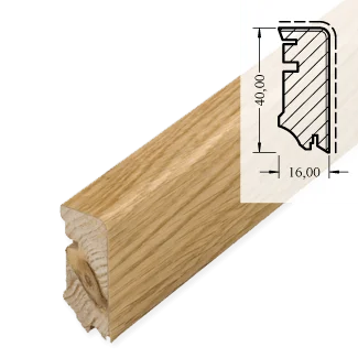 Eiche Sockelleiste “Cube” 630, natur-lackiert