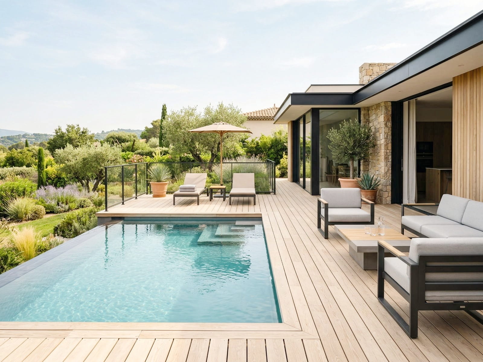 Terrassendiele Lärche, 26x140x4800mm, glatt gehobelt, gerundet