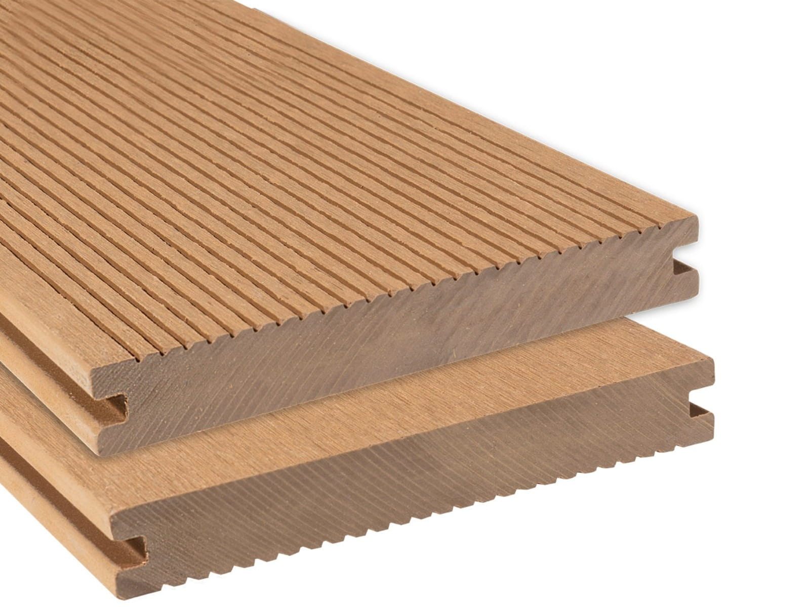 Terrassendiele WPC geriffelt, 20x140x4000mm, Sand