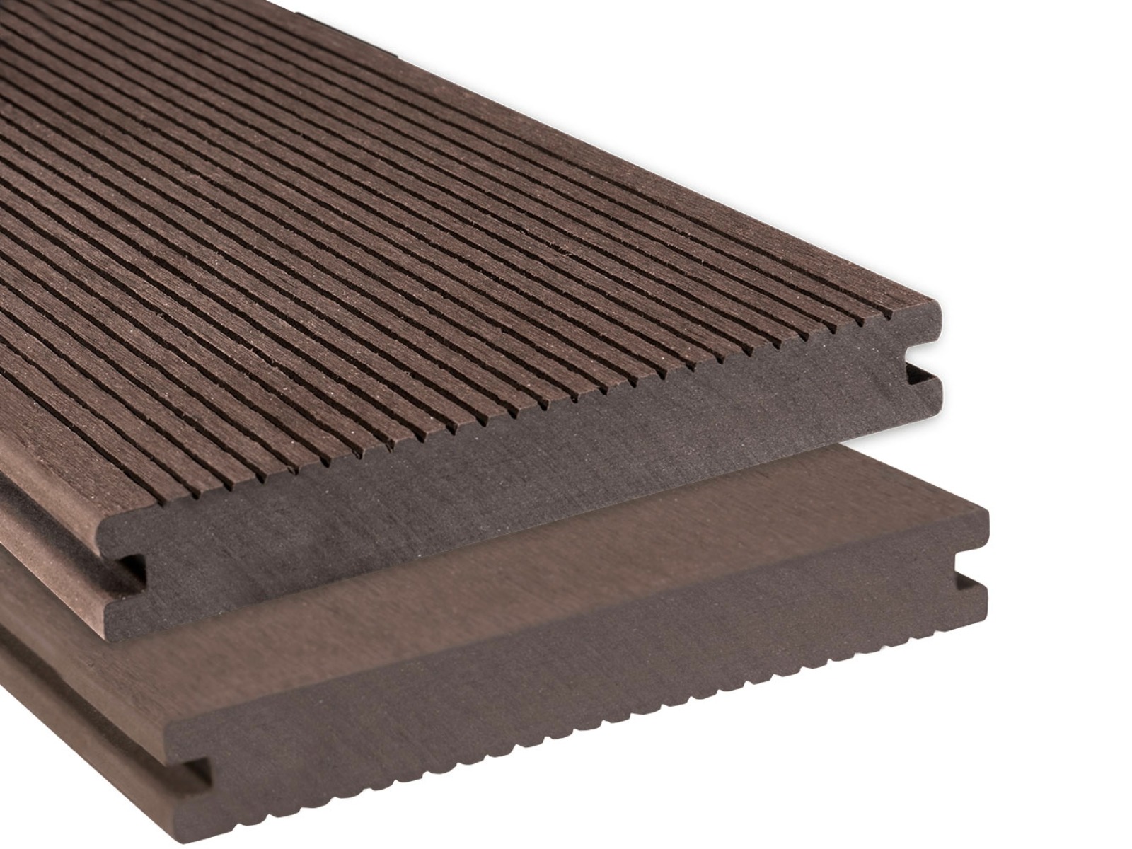 Terrassendiele WPC geriffelt, 20x140x5000mm, Mahagoni