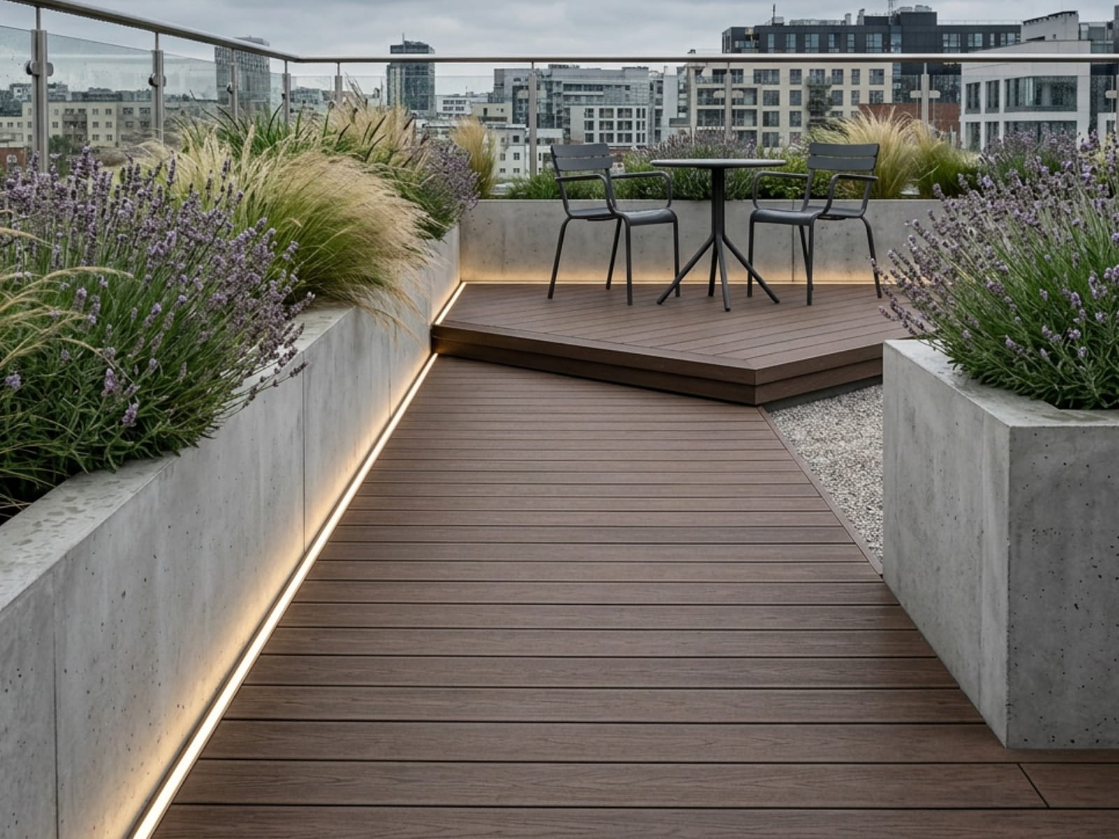 Terrassendiele WPC Holzstruktur, 20x140x5000mm, Braun