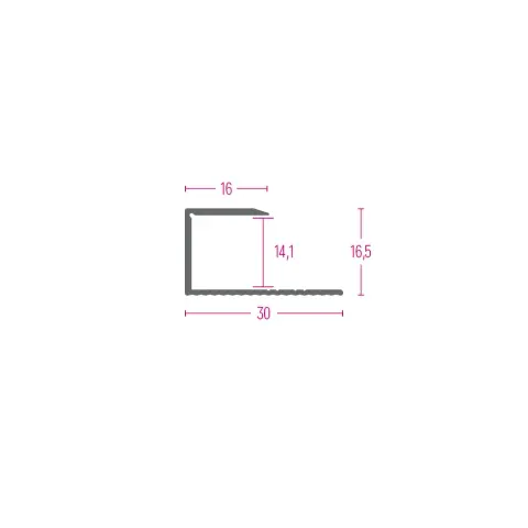 Abschlussprofil-Schiene, U-Schiene 14mm, Sandfarbe