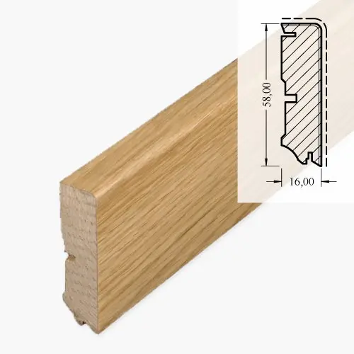 Eiche Sockelleiste “Cube” 631, natur-geölt, 2200mm