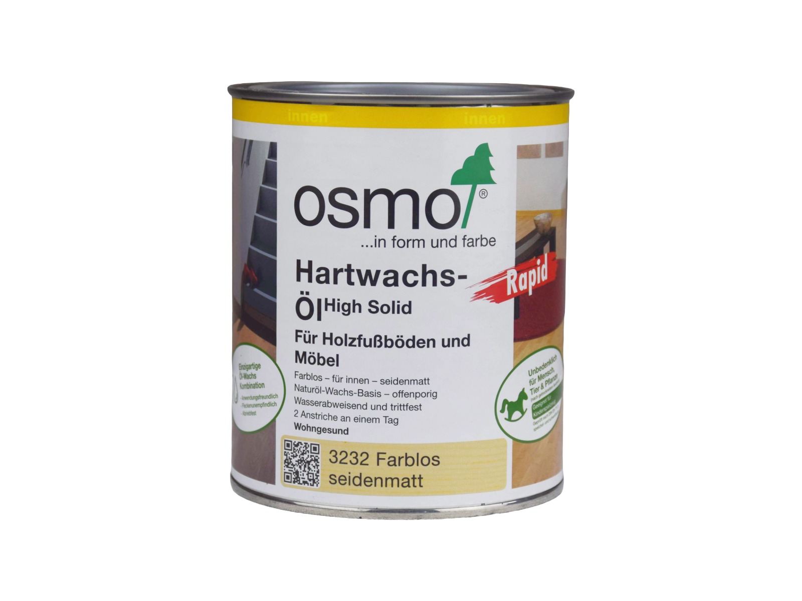 OSMO Hartwachsöl farblos seidenmatt 0,75l