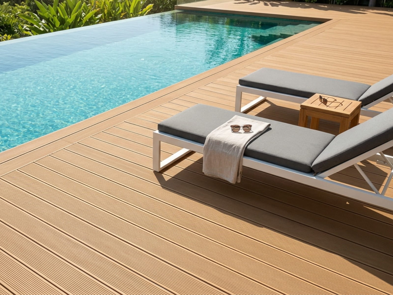 Terrassendiele WPC geriffelt, 20x140x4000mm, Sand