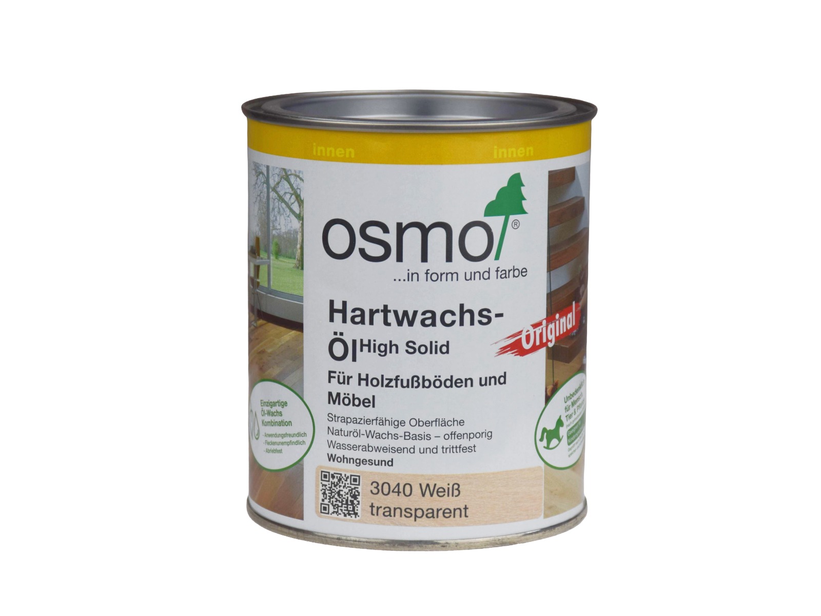 OSMO Hartwachsöl, weissgrund, 0,75l